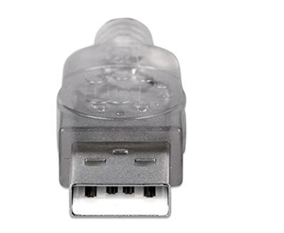Manhattan 333405 USB-kabel USB 2.0 USB-A stekker, USB-B stekker 1.80 m Zilver Manhattan 333405 USB-kabel USB 2.0 USB-A stekker, USB-B stekker 1.80 m Zilver