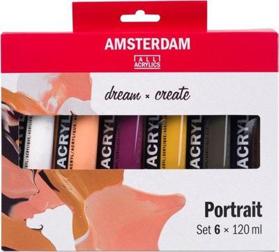 Bruynzeel Amsterdam standard series acrylverf portret set 120ml, 6dlg.