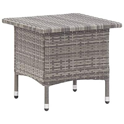 VidaXL Theetafel 50x50x47 cm poly rattan grijs