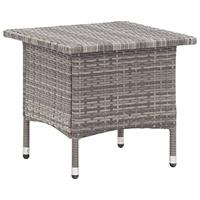VidaXL Theetafel 50x50x47 cm poly rattan grijs - thumbnail