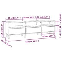 Tv-meubel 150x30x44,5 cm bewerkt hout betongrijs - thumbnail