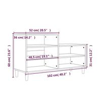 Schoenenkast 102x36x60 cm bewerkt hout bruineikenkleurig - thumbnail