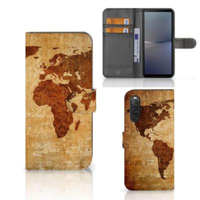 Sony Xperia 10 V | Flip Cover | Wereldkaart