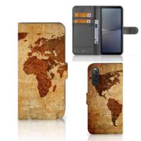 Sony Xperia 10 V | Flip Cover | Wereldkaart - thumbnail