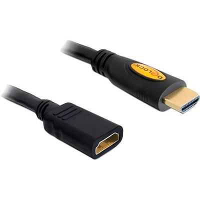 Delock 83079 HDMI-kabel HDMI Verlengkabel HDMI-A-stekker, HDMI-A-bus 1.00 m Zwart 4K UHD, Vergulde steekcontacten Delock 83079 HDMI-kabel HDMI Verlengkabel HDMI-A-stekker, HDMI-A-bus 1.00 m Zwart 4K UHD, Vergulde steekcontacten