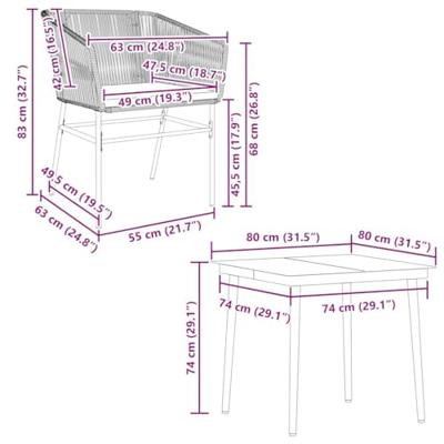 5-delige Tuinset met kussens poly rattan glas bruin - thumbnail