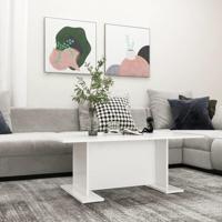 Salontafel 103,5x60x40 cm bewerkt hout wit - thumbnail