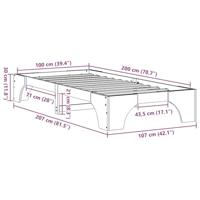 Bedframe Wasbruin 100 x 200 cm Massief grenenhout - thumbnail