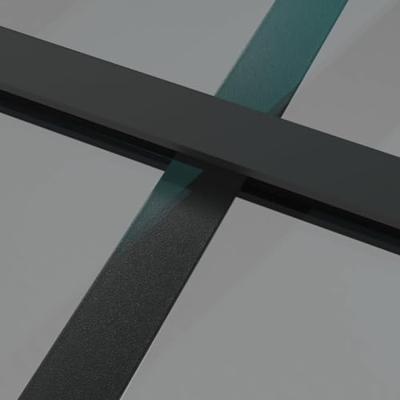 Binnendeur 93x201,5 cm ESG-glas en aluminium zwart