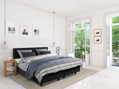 Beddenleeuw Boxspring Bed Mila - 160x220 - Incl. Pocketmatras + Hoofdbord - Skai Zwart