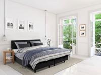 Beddenleeuw Boxspring Bed Mila - 160x220 - Incl. Pocketmatras + Hoofdbord - Skai Zwart - thumbnail