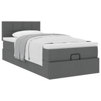 Ottoman bed met matras 90x190cm stof donkergrijs - thumbnail