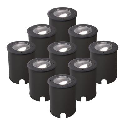 Set van 9 Lilly dimbare LED Grondspot - Kantelbaar - Overrijdbaar - Rond - 6500K daglicht wit - IP67 waterdicht - 3 jaar garantie - Zwart