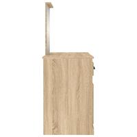 Kaptafel met spiegel 130x50x132,5 cm sonoma eikenkleurig - thumbnail
