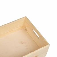 Houten kist met handvatten 40x30x13 cm massief grenenhout - thumbnail