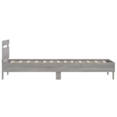 Bedframe met hoofdeinde en LED grijs sonoma eiken 120x200 cm