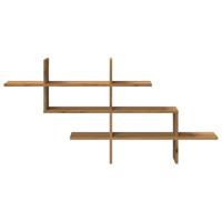 Wandschap 124,5x18x60,5 cm bewerkt hout artisanaal eikenkleurig - thumbnail