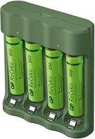 GP - ReCyko Everyday batterijlader (USB), incl. 4 AAA 850mAh NiMH-batterijen - thumbnail