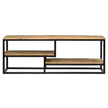 TV-dressoir Kyan - zwart/naturel - 50x150x35 cm - Leen Bakker
