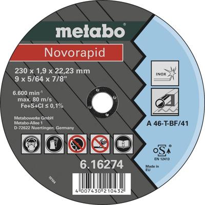 Metabo Accessoires Doorslijpschijf Ø 115X1,0X22,23 Inox Novorapid - 616492000