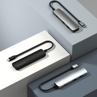 SATECHI Hub USB C 6-in-1 Slim Plus, Adapter Met HDMI 4K, PD-Lading 100W, 2 USB-A-Poorten, Micro/SD Kaartlezer, Voor MacBook, Windows En Apparaten Met Type-C Technologie, Zwart