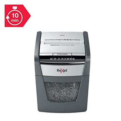 Rexel Optimum AutoFeed+ 50X Papierversnipperaar 50 vellen Micro cut 4 x 28 mm P-4 20 l Ook geschikt voor Paperclips, Nietjes, Creditcards