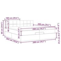 Ottoman bed met matrassen en LED's 200x200cm fluweel - thumbnail