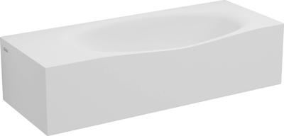 Wastafel Clou Hammock 65x25.4x16 cm met Kranenbank Links Solid Surface (met 2 Voorbewerkte Kraangaten)