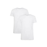 2-pak t-shirt ronde hals - Ruben - Bamboe heren ondershirt korte mouw - Wit - Zwart - Donkerblauw - Huidskleur - Witte t shirts hren - M - M - thumbnail