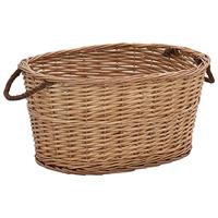VidaXL Houtmand met handvatten 56x40x28 cm natuurlijk wilgenhout - thumbnail