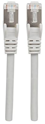 Intellinet 741095 RJ45 Netwerkkabel, patchkabel CAT 6A S/FTP 15.00 m Grijs Folie afscherming, Afscherming gevlochten, Afgeschermd, Halogeenvrij 1 stuk(s)