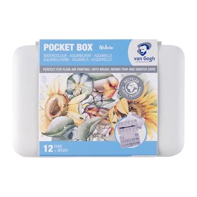 Van Gogh • aquarelverf pocket box natuurtinten met 12 kleuren in halve napjes