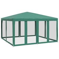 Partytent met 8 mesh zijwanden 4x4 m HDPE groen - thumbnail