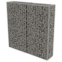 VidaXL Schanskorfmuur met deksels 100x20x100 cm gegalvaniseerd staal - thumbnail