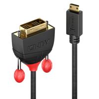 Lindy 36282 video kabel adapter 2 m HDMI Type C (Mini) DVI-D Zwart - thumbnail