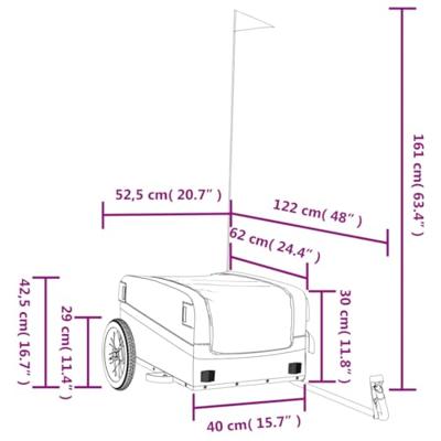 Fietstrailer 30 kg ijzer zwart en groen - thumbnail