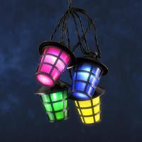 LED feestverlichting met gekleurde lampionnen - thumbnail