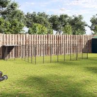 Hondenkennel 15,73 m² staal zwart - thumbnail