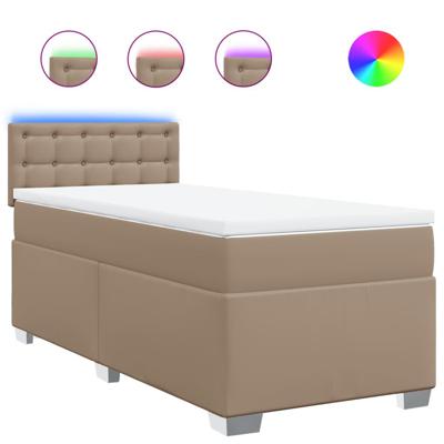 Boxspring met matras kunstleer cappuccinokleurig 80x200 cm