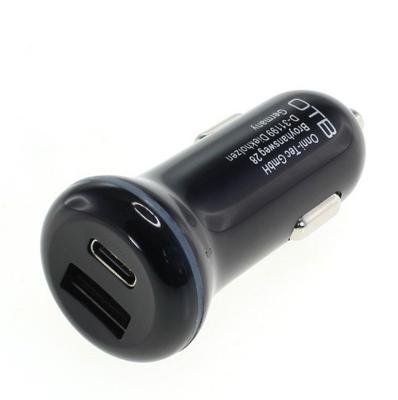 Compacte 2 poorts USB-C én USB autolader - ondersteunt USB-PD - 30W Compacte 2 poorts USB-C én USB autolader - ondersteunt USB-PD - 30W