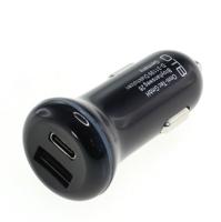 Compacte 2 poorts USB-C én USB autolader - ondersteunt USB-PD - 30W - thumbnail