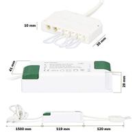 Set van 2 Pavo - Platte LED opbouwspots 23mm - 3W 300lm - 2700K - Dimbaar - Rond - IP44 - Zwart - thumbnail