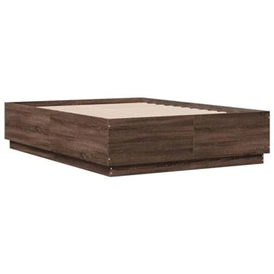 Bedframe bewerkt hout bruin eikenkleur 135x190 cm