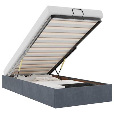 Bedframe zonder matras 100x200 cm fluweel donkergrijs - thumbnail