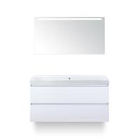 Maxx XL Badmeubelset 120 cm - Wit Hoogglans - Wastafel Just Enkel Zonder kraangat - met LED Spiegel - thumbnail