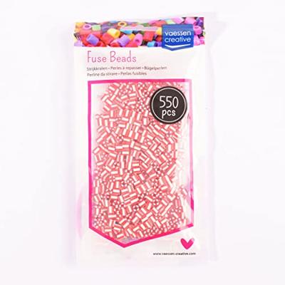 Vaessen Creative • strijkkralen tweekleurig rood-wit 550st.