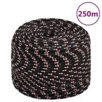VidaXL Boot touw 6 mm 250 m polypropyleen zwart - thumbnail