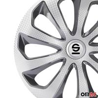 Sparco wieldoppen Sicilia 15 inch ABS zilver/grijs set van 4 - thumbnail