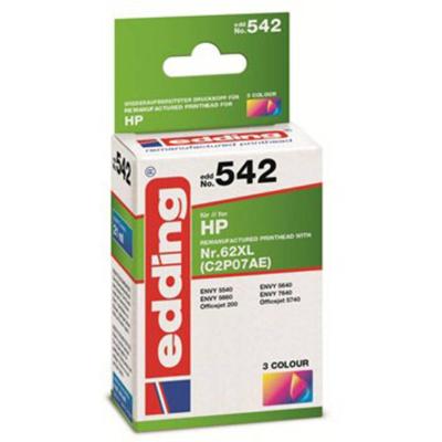 Edding Inktcartridge vervangt HP 62XL, C2P07AE Compatibel Kleur EDD-542 18-542