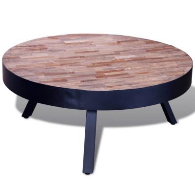 Salontafel rond gerecycled teakhout Salontafel rond gerecycled teakhout